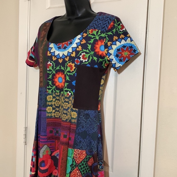 Desigual Multicolor Artistic Midi Dress - Picture 3 of 9